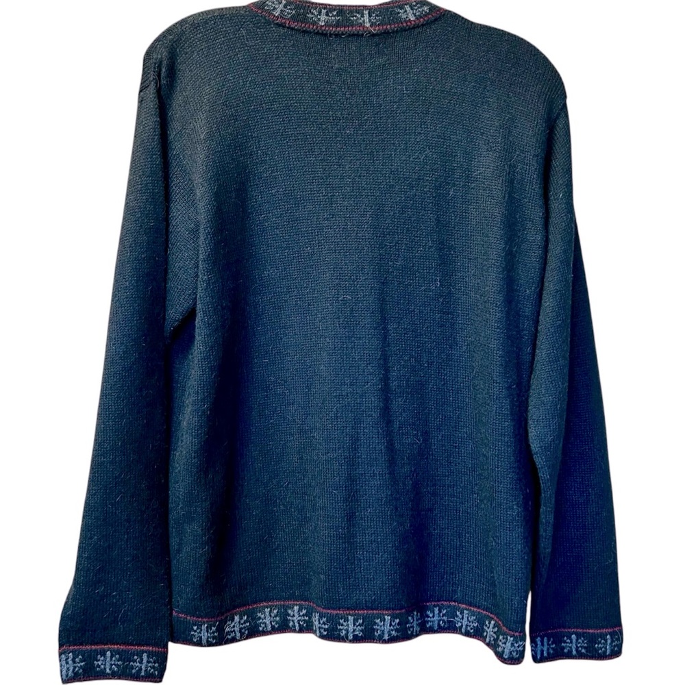 Alpaca Imports Snowflake Crewneck Sweater Sz Small Navy - Picture 3 of 6
